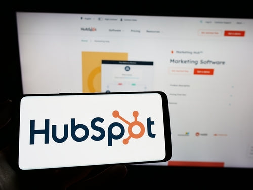 HubSpot logo on cellphone